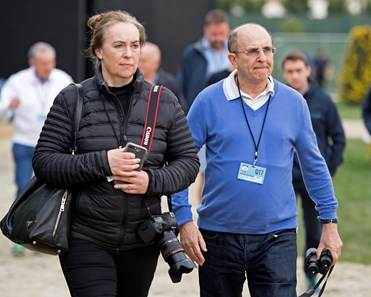Michael Tabor, right, with Anne Marie O’Brien
Breeders' Cup horses on track at Del Mar racetrack on Nov. 2, 2017 Del Mar Thoroughbred Club in Del Mar, CA.