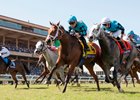 Rockingham Ranch stablemates Stormy Liberal (4) and Richard's Boy (7) finish 1-2 in the Breeders' Cup Turf Sprint at Del Mar