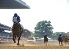 Frosted wins the 2016 Metropolitan Handicap with a 14 1/4-length romp in stakes-record time