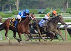 Travers Stakes dead-heat winner Golden Ticket (right) is among those entered in the Hollywood Derby.<br><a target="blank" href="http://photos.bloodhorse.com/AtTheRaces-1/at-the-races-2012/22274956_jFd5jM#!i=2046946748&k=fp9cXCW">Order This Photo</a>