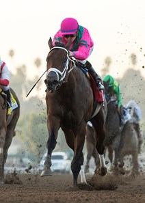 City of Light and jockey Drayden Van Dyke win the Grade I, $300,000 Malibu Stakes, Tuesday, December 26, 2017 at Santa Anita Park, Arcadia CA.