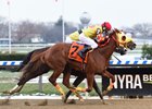 Aqua Bel Sar gets by Belleville Spring in the New York Stallion Series Great White Way Stakes