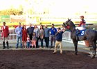 Scathing in the winner's circle after her win in a starter allowance at Los Alamitos Dec. 14