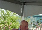 Chris McCarron (left) and Jack Van Berg reminisce at the Memorial Service for Alysheba.