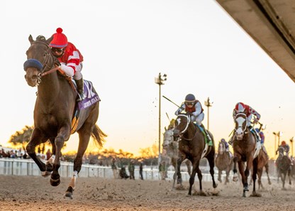 1/13/2018. - Javiar Castallano pilots Instilled Regard to victory in the Lecomte Stakes at Fair Grounds.