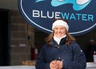 Meg Levy of Bluewater Sales bundles up against the frigid temperatures that have lingered since Christmas