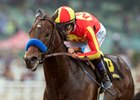 McKinzie and jockey Mike Smith win the G3, $100,000 Sham Stakes, Saturday, January 6, 2018 at Santa Anita Park, Arcadia CA.