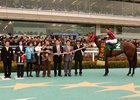 A Shin Forward after winning the 2010 Hankyu Hai at Hanshin Racecourse
