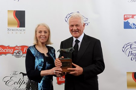 Freida and Frank Stronach after winning the Eclipse Award of Outstsanding Breeder for 2011.