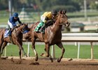 Kanthaka comes running late to win the San Vicente Stakes