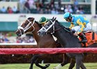Speed Franco (outside) edges Gidu to win the Dania Beach Stakes at Gulfstream Park