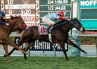 Mongolian Shopper wins the Wishing Well Stakes at Santa Anita Feb. 24