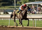 Heck Yeah is all alone at the finish of the California Cup Derby at Santa Anita to remain undefeated in three starts