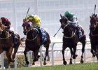 Time Warp (left) sets a course record of 1:59.97, the first sub-two-minute finish at the distance at Sha Tin