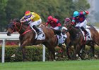 Ping Hai Star sprints to the lead in the Hong Kong Derby at Sha Tin Racecourse