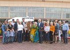 Connections of Sunland Derby victor Runaway Ghost in the winner's circle at Sunland Park