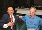 Former jockeys Steve Cauthen and Jorge Velasquez discuss the 30 year anniversary of the Triple Crown rivalry between Affirmed and Alydar in a room at Turfway Park in Florence, Ky. on April 8, 2008