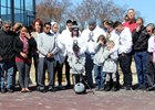 Family members and friends mourn Jose Luis Flores during a March 24 ceremony at Parx Racing