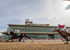 Good Samaritan draws away from Hollywood Handsome to win the New Orleans Handicap at Fair Grounds Race Course