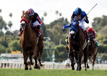 Madam Dancealot (IRE) wins the 2018 Santa Ana Stakes (G2)