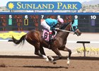 Hustle Up wins the Copper Top Futurity at Sunland Park