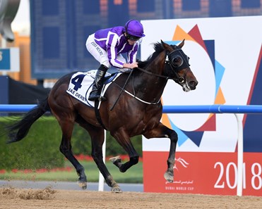 Mendelssohn, Ryan Moore win the UAE Derby , DWC 2018, Meydan Race Course, Dubai, UAE, 3-31-18