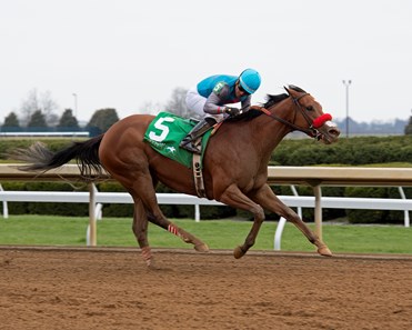 Gas Station Sushi with Corey Nakatani wins the Beaumont (G3) at Keeneland on April 8, 2018 Keeneland in Lexington, Ky.