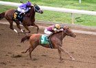 Rated R Superstar moves past Chip Leader in the Ben Ali Stakes at Keeneland