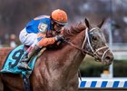 Vino Rosso wins the Wood Memorial April 7 at Aqueduct