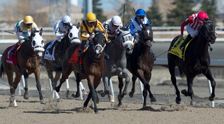 Jockey Gary Boulanger guides Inge to victory in the 2018 Wando Stakes at Woodbine