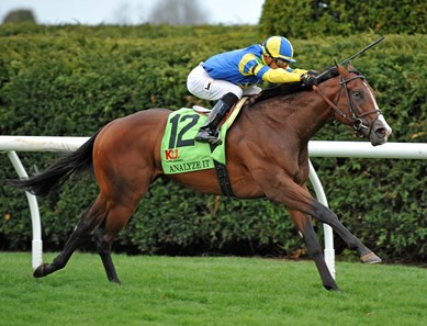 Analyze It, Jose Ortiz up, wins the Gr.3 Transylvania Stakes, opening day at Keeneland