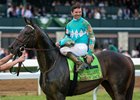 My Boy Jack and jockey Kent Desormeaux after their victory in the Lexington Stakes at Keeneland