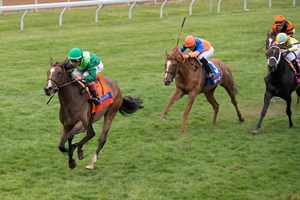 Sistercharlie with John Velazquez up wins the Coolmore Jenny Wiley (G1) at Keeneland on April 14, 2018 Keeneland in Lexington, Ky.