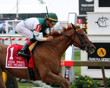 Happy Like a Fool with Tyler Gaffalione win the 33rd Running of the Miss Preakness Stakes (GIII) at Pimlico on May 18, 2018