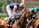 Fault gets to the wire just in time to win the Adoration Stakes at Santa Anita