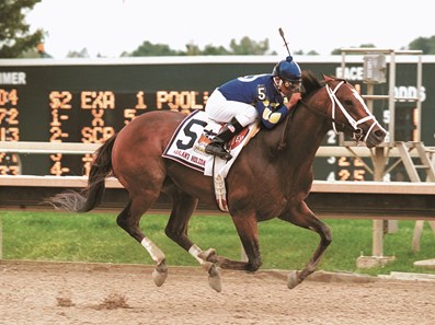 Harlan's Holiday with Edgar Prado won the $500,000 Pennsylvania Derby at PHiladelphia Park.