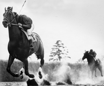 Citation wins the 1948 Belmont Stakes