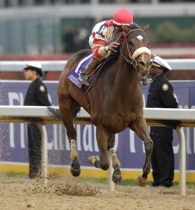 Photo by Skip Dickstein - Edgar Prado on Round Pond in The Breeders' Distaff held today November 4, 2006 at Churchill Downs in Louisville, Kentucky.