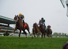 Hi Happy wins the 2018 Man o' War Stakes