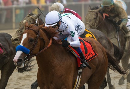 Justify, with Mike Smith up, win the Preakness Stakes at Pimlico