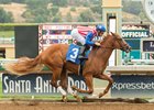 Tijori wins a maiden special weight at Santa Anita in her debut