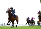 Servalan flies to the finish line to score in the Irish EBF Fillies Sprint at Naas