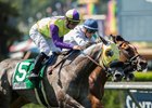 Hunt passes Heart to Heart to win the Shoemaker Mile at Santa Anita Park