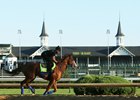 Justify gallops May 24 in his return to the track at Churchill Downs