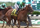 Pacific Wind wins the Ruffian Stakes by a length at Belmont Park
