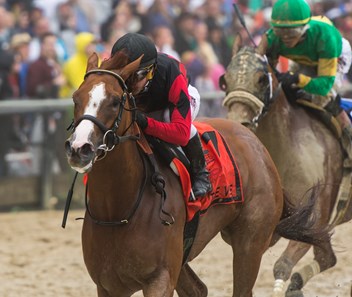 Girls Know Best, with Javier Castellano up, win the Very One Stakes at Pimlico on Preakness Day