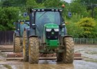 Tractors on the main track at Pimlico