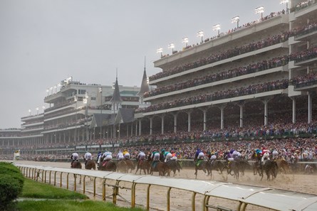 Leaving the gate in the 2018 Kentucky Derby