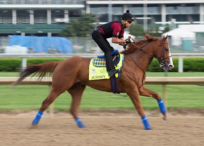 Kentucky Derby contender Justify in the morning of May 2, 2018.