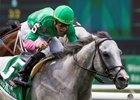 Disco Partner wins the Jaipur Stakes at Belmont Park for a second straight year